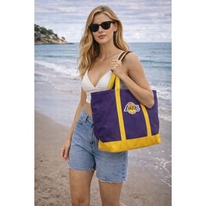 Gap x NBA Los Angeles Lakers Canvas Tote Bag Purple Gold *NWT
